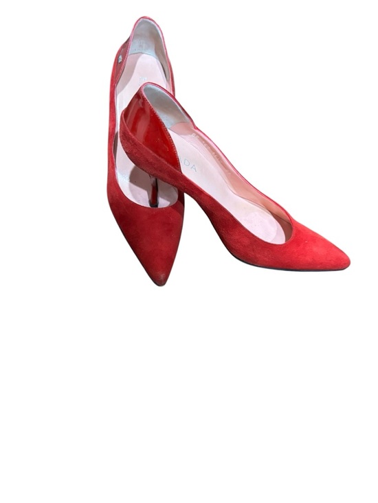 Escada Shoes - Escada Red Suede Pointed-Toe Women's Pumps